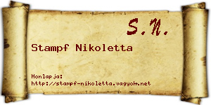 Stampf Nikoletta névjegykártya