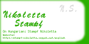 nikoletta stampf business card